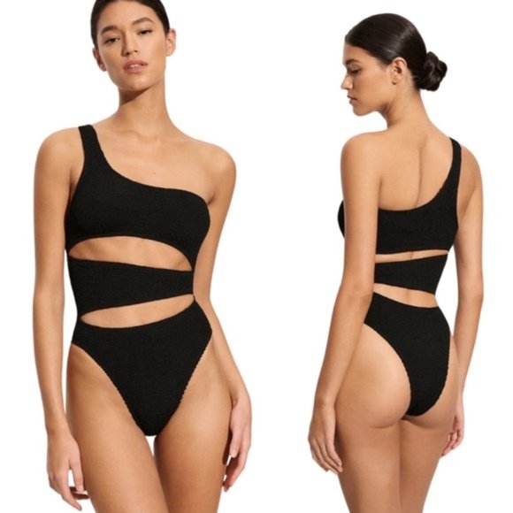 bond-eye Other - Bond Eye Rico Cutout One Shoulder One Piece Swimsuit Black One Size NWT